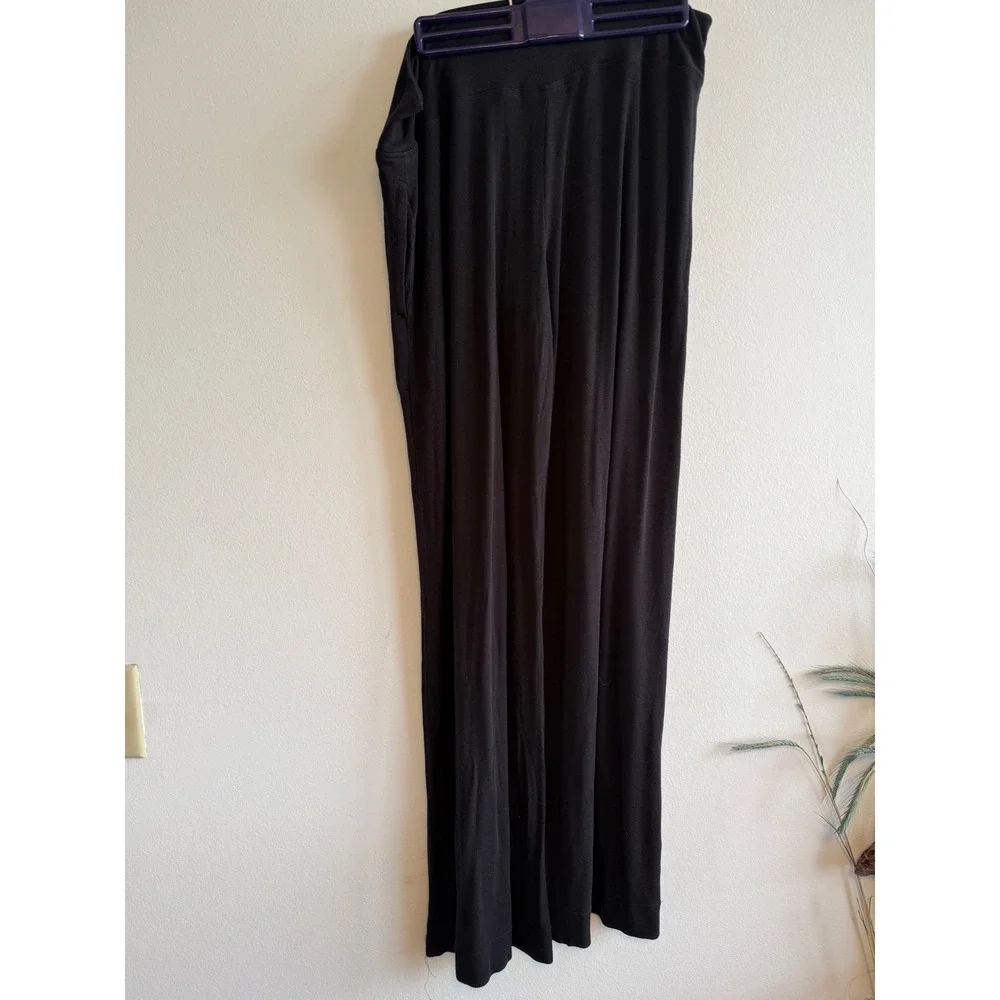 Athleta Well Rested Rib Sleep Wide Leg Pant Black Ribbed Knit Pajama Mens‎ L